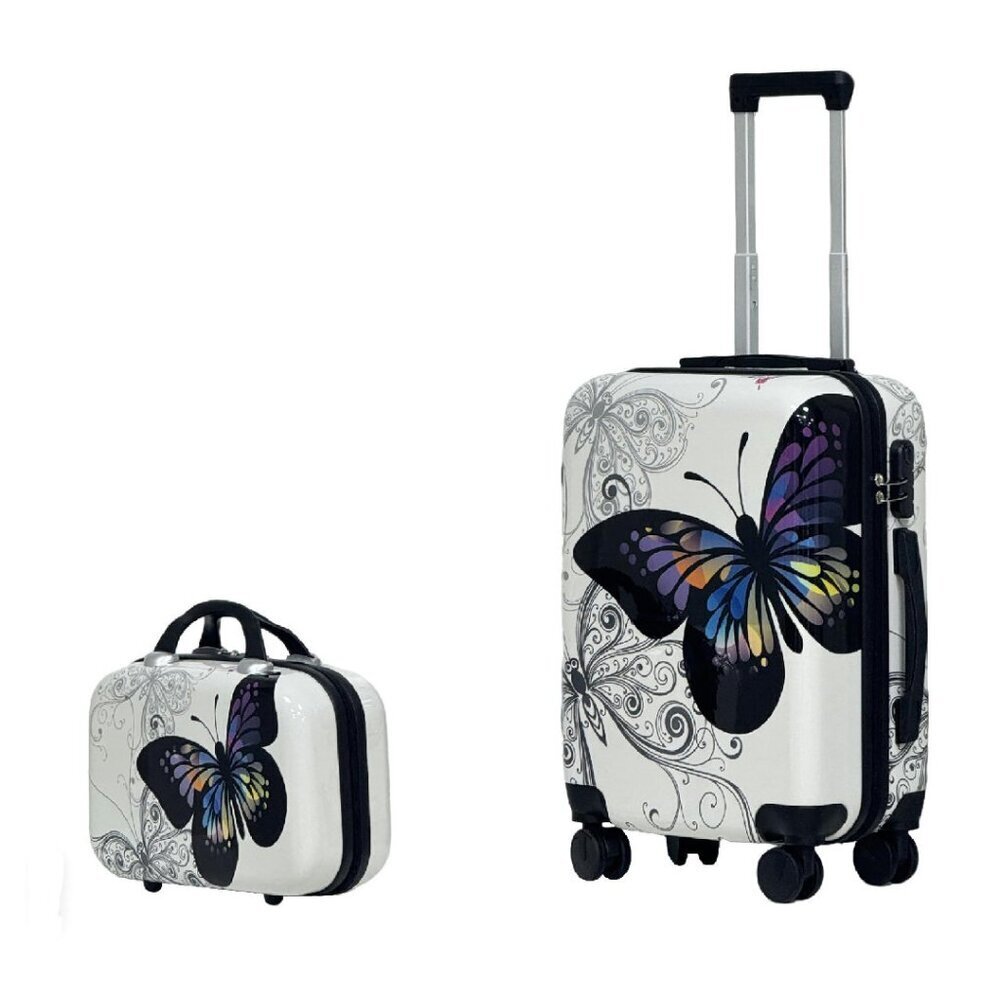 2-Piece Hard Shell Luggage Set with Spinner Wheels & Combination Lock